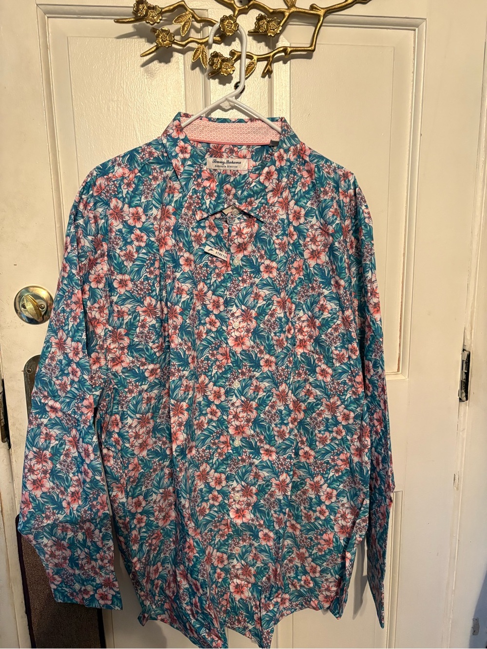Tommy Bahama Teal Floral Long-Sleeve Button-Down Shirt